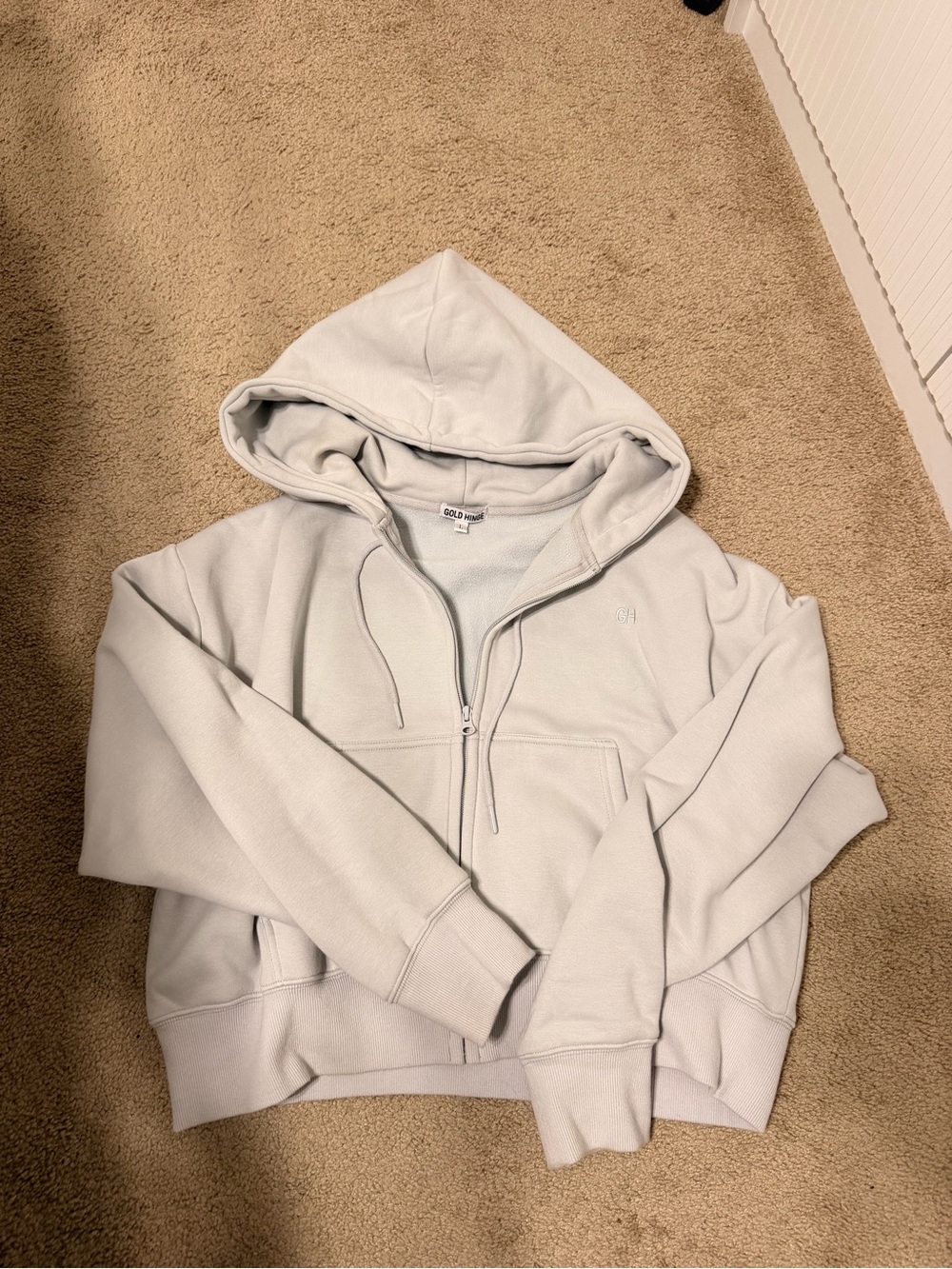 Women’s Gold Hibge zip up hoodie size Large worn once